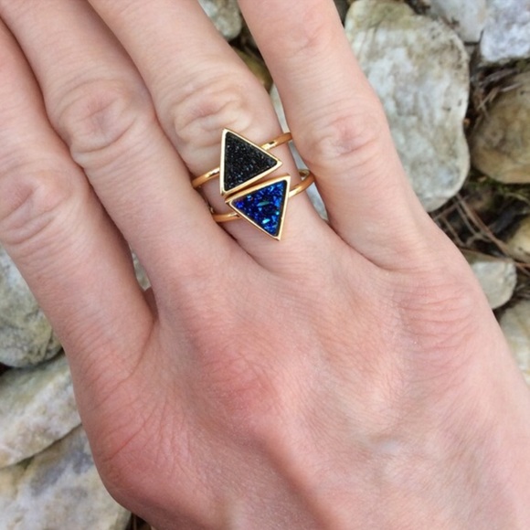 •••triangle druzy ring••• - Picture 2 of 4